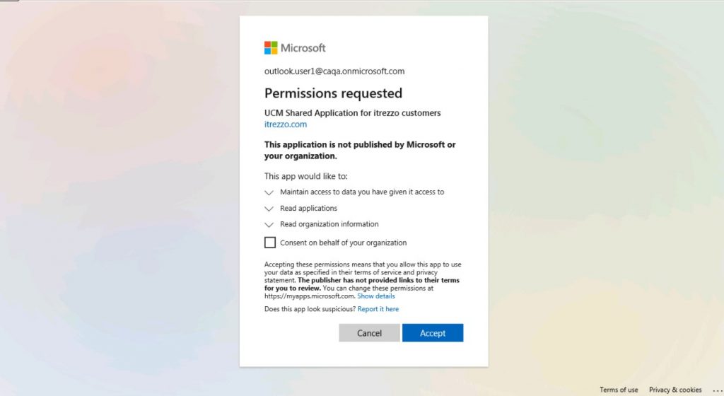 Accepting the necessary permissions