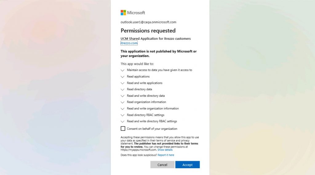 Accepting the necessary permissions