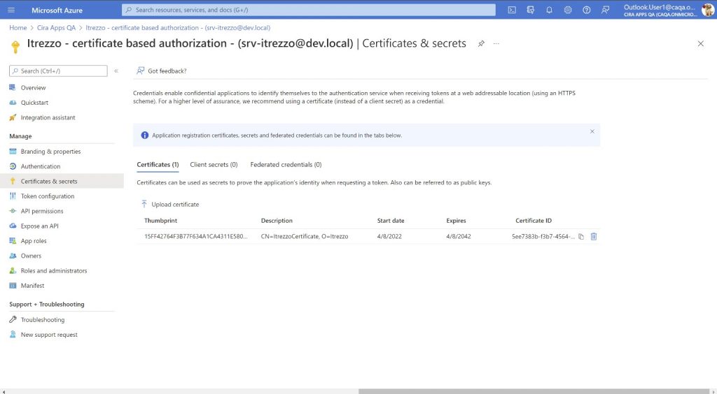 Assigning the certificate