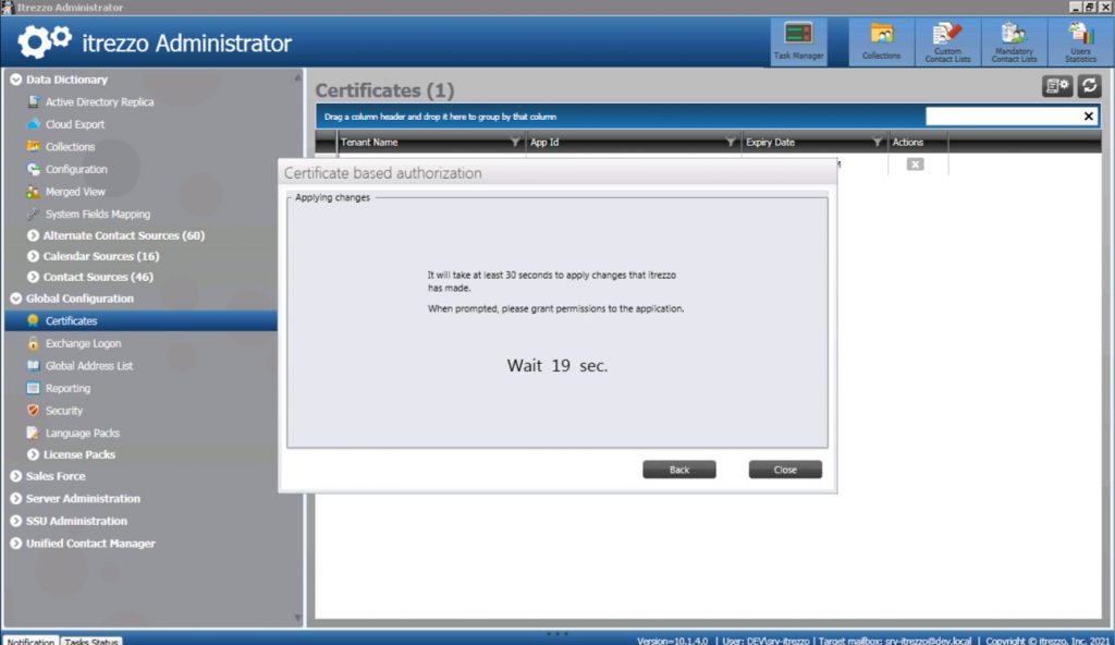 Running the configuration process