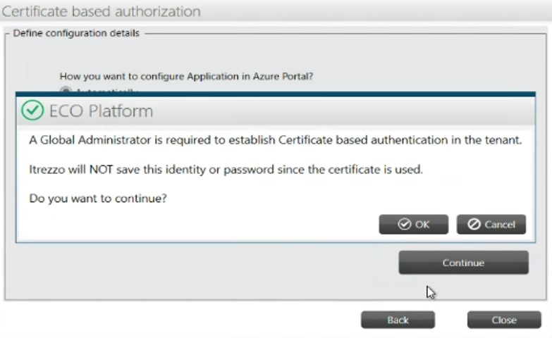 setup the certificate base authentication